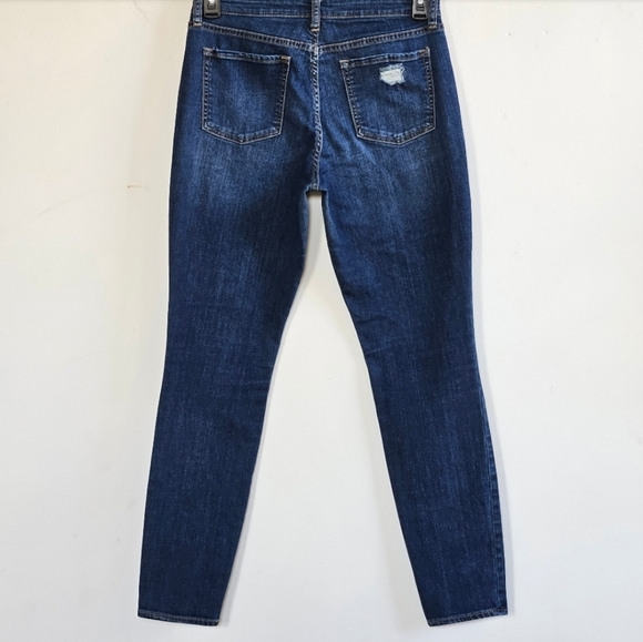 📌64 GAP ALWAYS SKINNY DISTRESSED DARK INDIGO JEANS WOMEN'S SIZE 8|29 - Picture 9 of 11